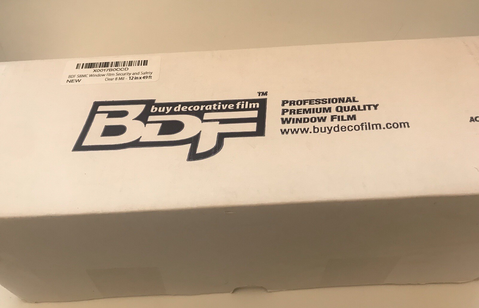 BDF S8MC Window Film Security and Safety Clear 8 Mil 12in 49 ft