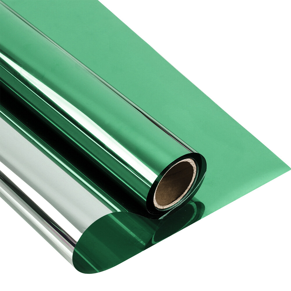 Green&silver Mirrored Window Film Window Glass Sticker Adhesive tint HOHOFILM