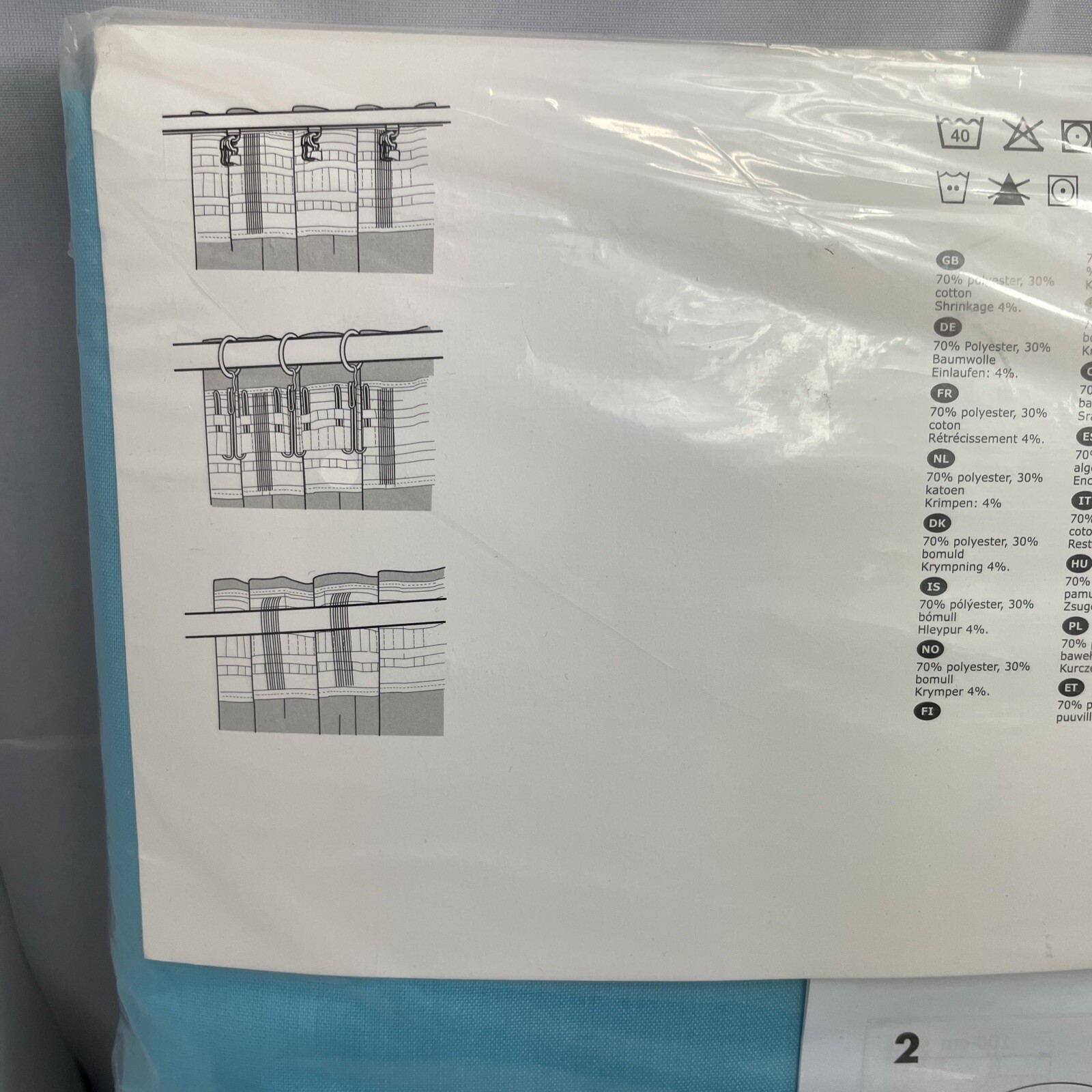 6 Pairs: IKEA Curtain VIVAN Solid Blue Sheer Turquoise 57×98 ½ Panel (Open Box)