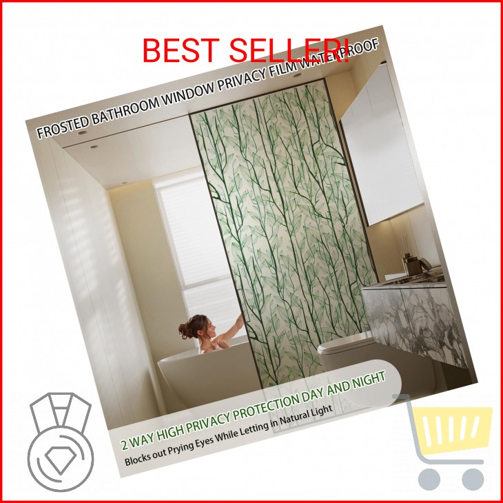 DKTIE Window Film Privacy with Installation Tools, Decorative Stained Glass Wind