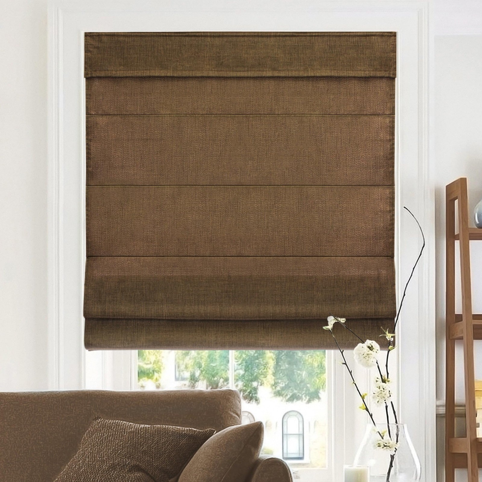 CHICOLOGY Roman 29″W x 64″H, Belgian Chocolate (Privacy & Light Filtering)