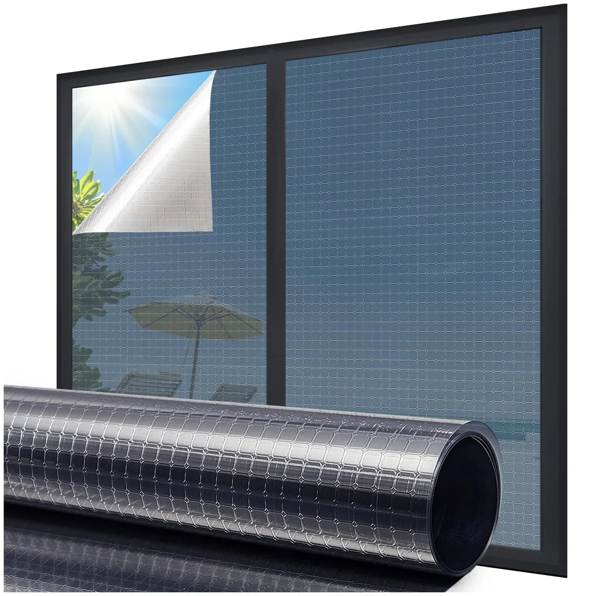 Coavas One Way Privacy Window Film Mirror Tint UV Heat Block 17.5×78.7in