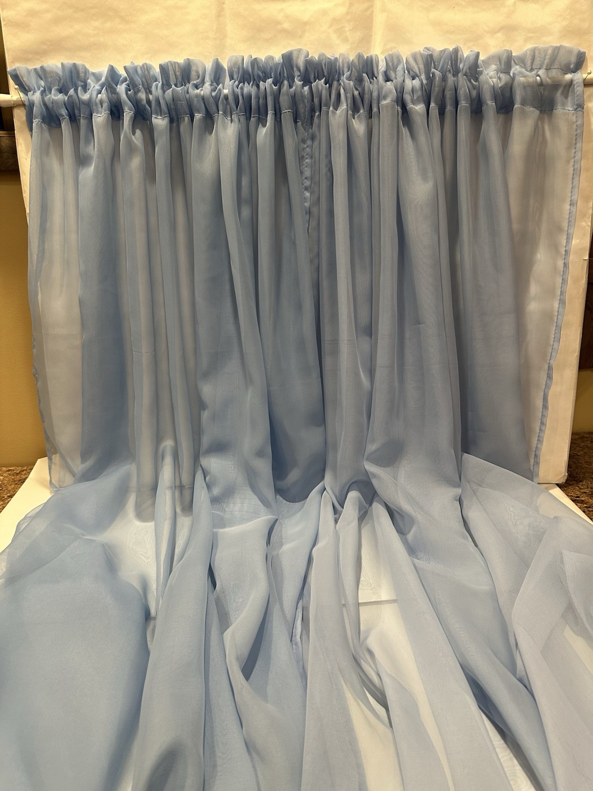 Blue Sheer Curtain Panels 50/52 Inches Wide X. 63 Inches Long 5 Panels