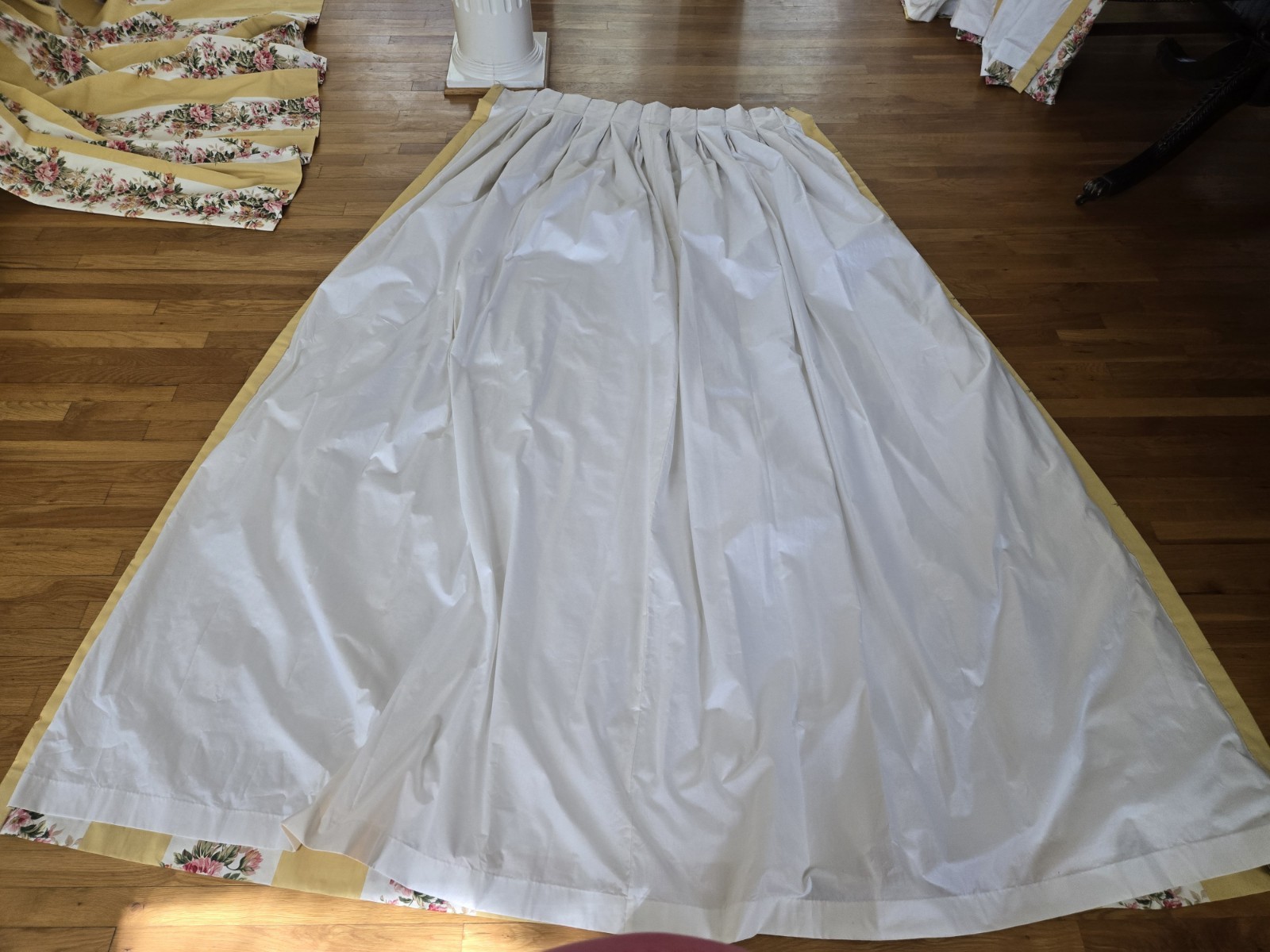 2 Custom Ralph Lauren Water Front Yellow Floral Pinch Pleat Drapes W41xL93