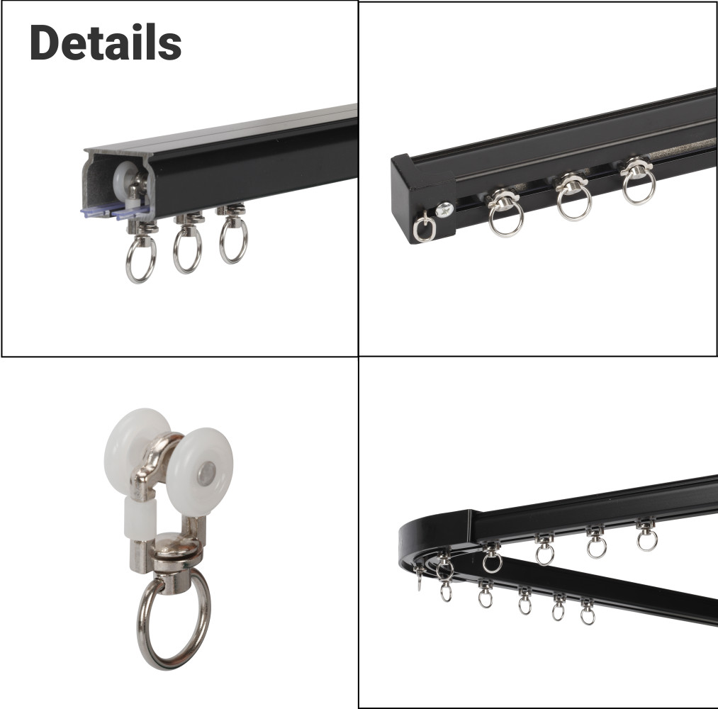 3M Heavy Duty Alloy Curtain Track Rail Set Ceiling or Wall Mounting Room Divider