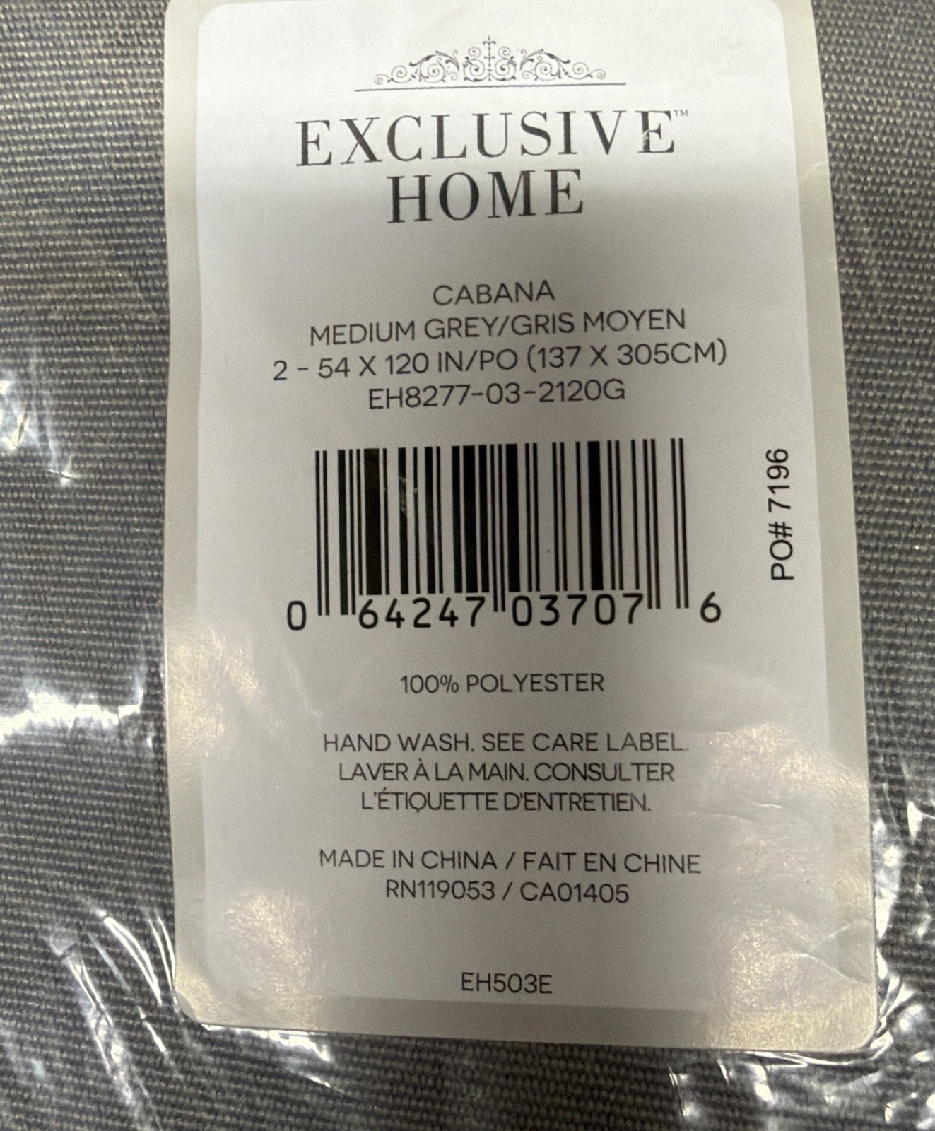 NEW Curtains 2 Pack Solid Cabana Curtain Panel 54″ x 120 Medium Grey Exclusive H