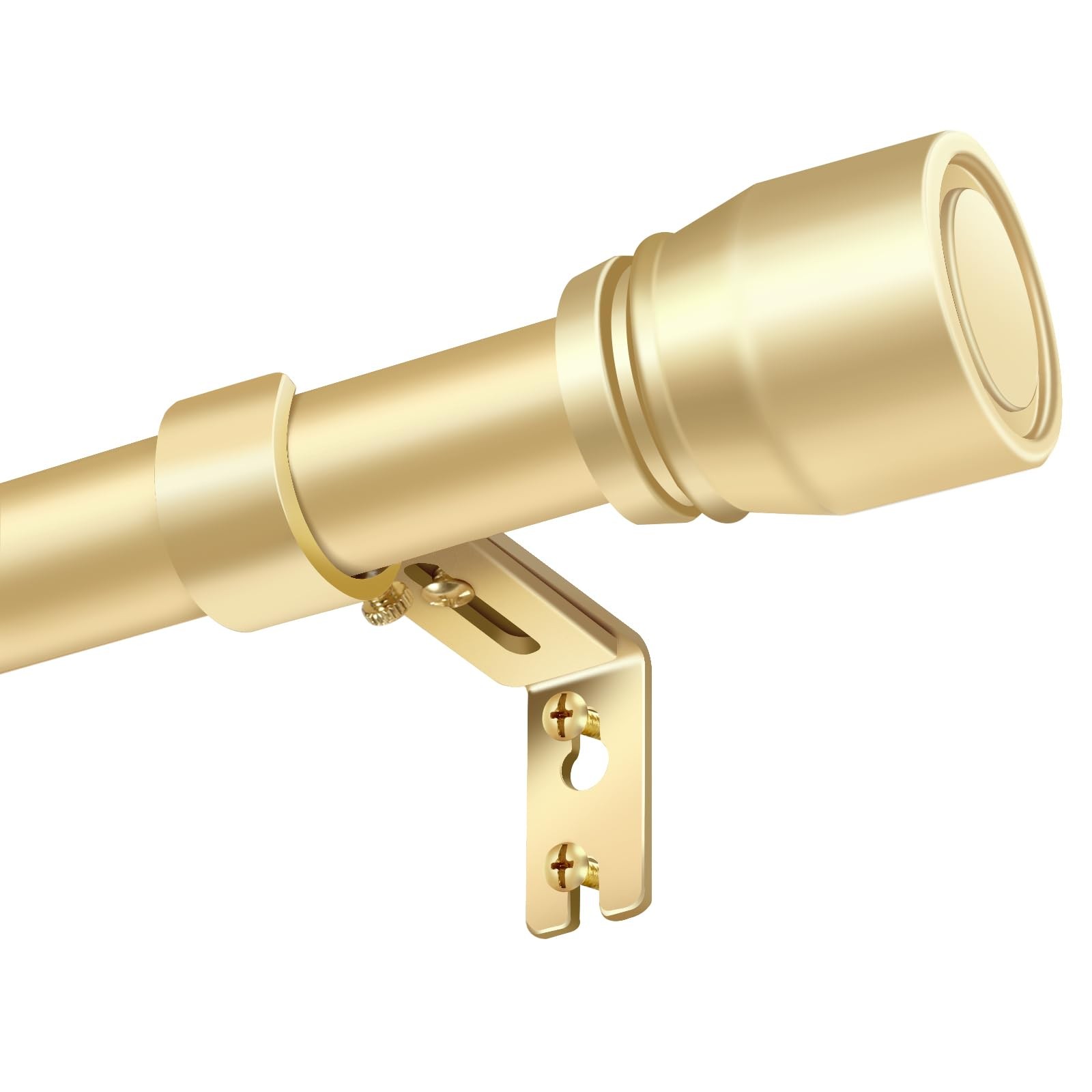 1” Diameter Gold Curtain Rods Itself is 30 to 90 inch, 1 Pack Fit 30-84 inch …