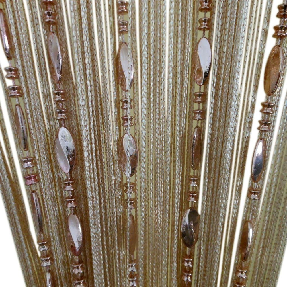Art Deco Semi-Sheer Tassel Curtain in Champagne for Home Decor – 39.3” x 76.7”