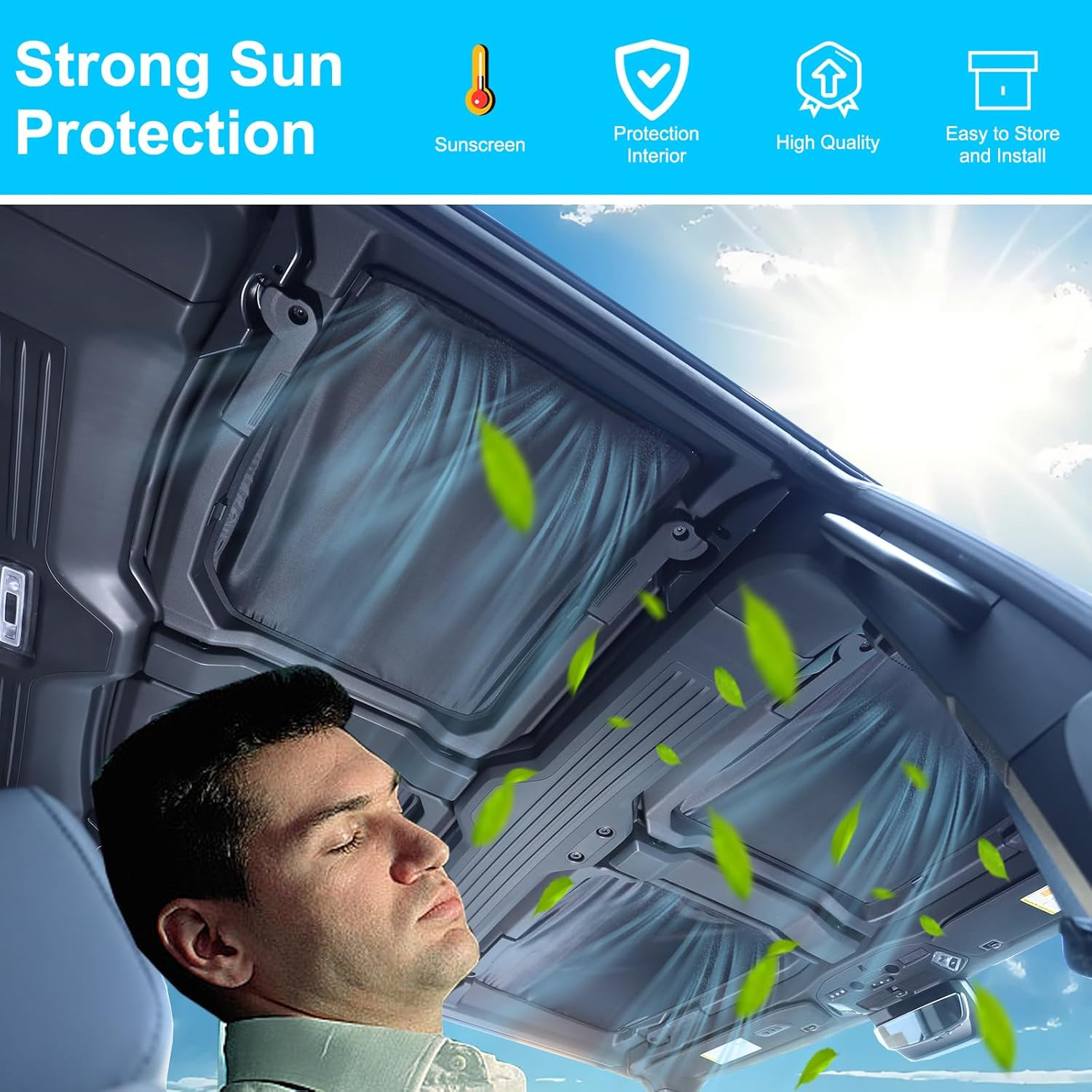 4PCS Sunroof Shade for Hummer EV 2022-2026 SUV Pickup Heat Insulation Cover
