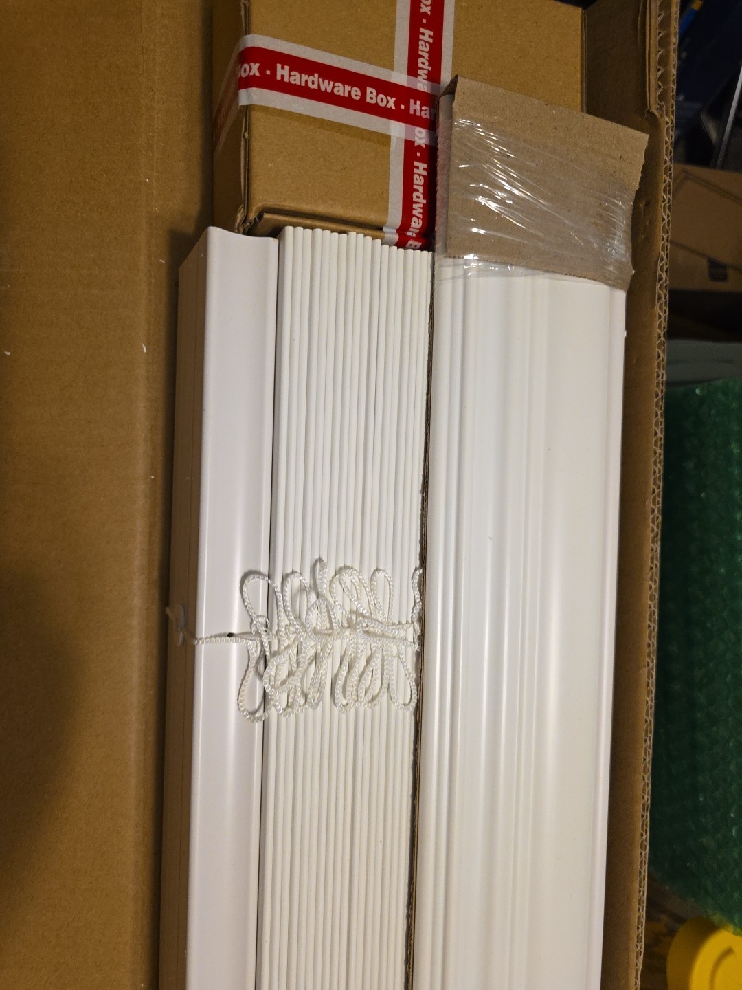 White Cordless Blind 2-1/2″ Premium Faux Wood Blind 30x 64 #301179570NOTE: 2-1/2