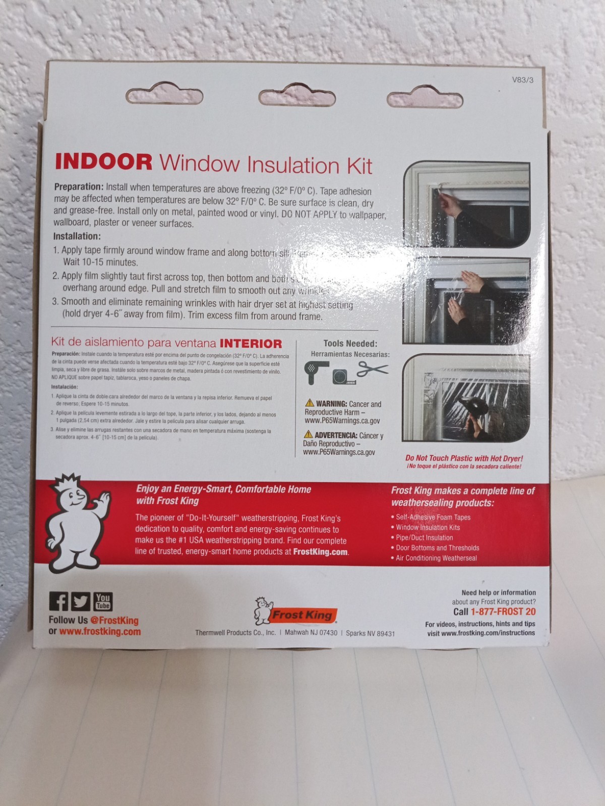 Pack Of 2 Frost King V83/3 42” x 62” 1.5mil Heavy Duty Window Insulation Shrink