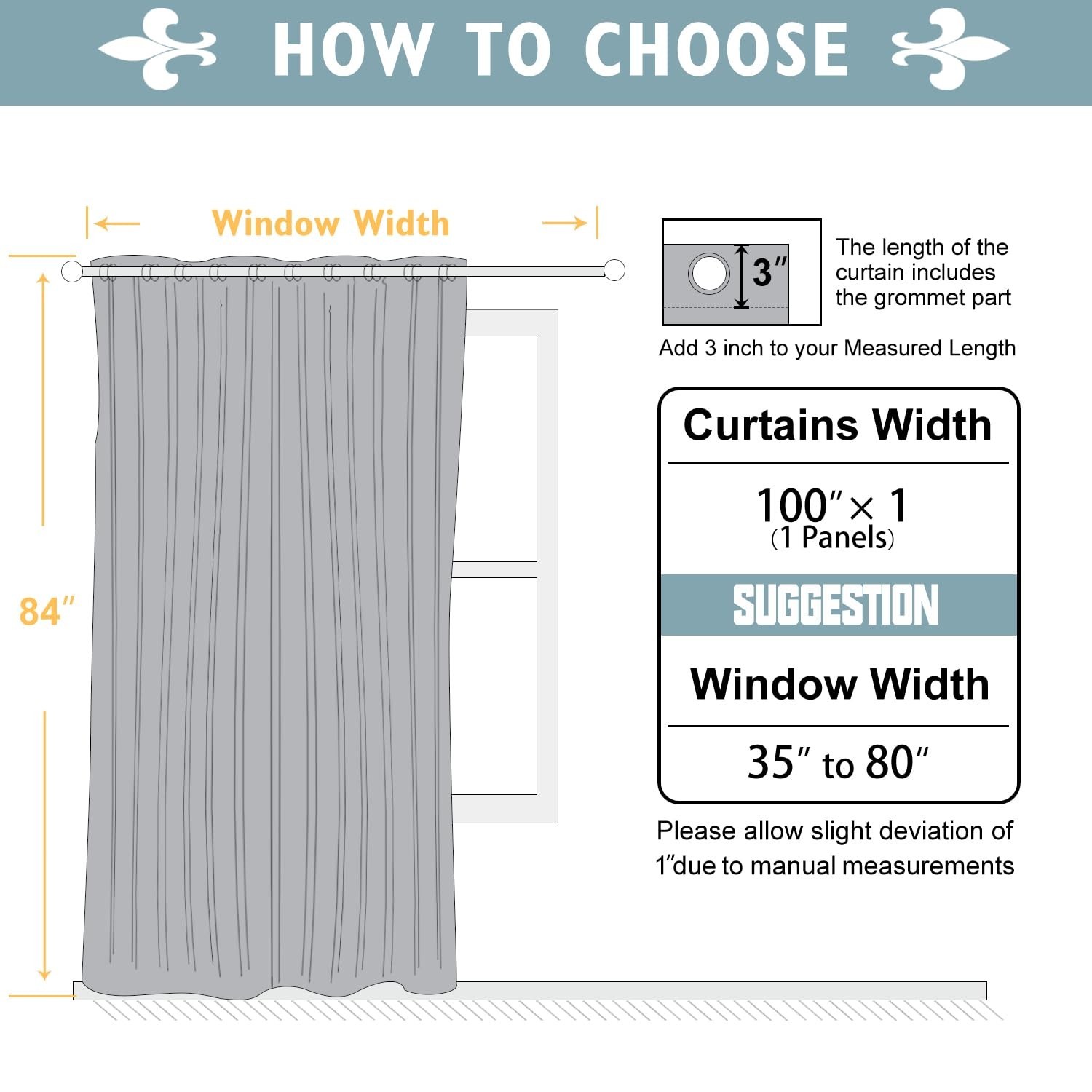 84″ Grey Room Divider Curtains | 100W Blackout Drapes for Sliding Doors, Privacy