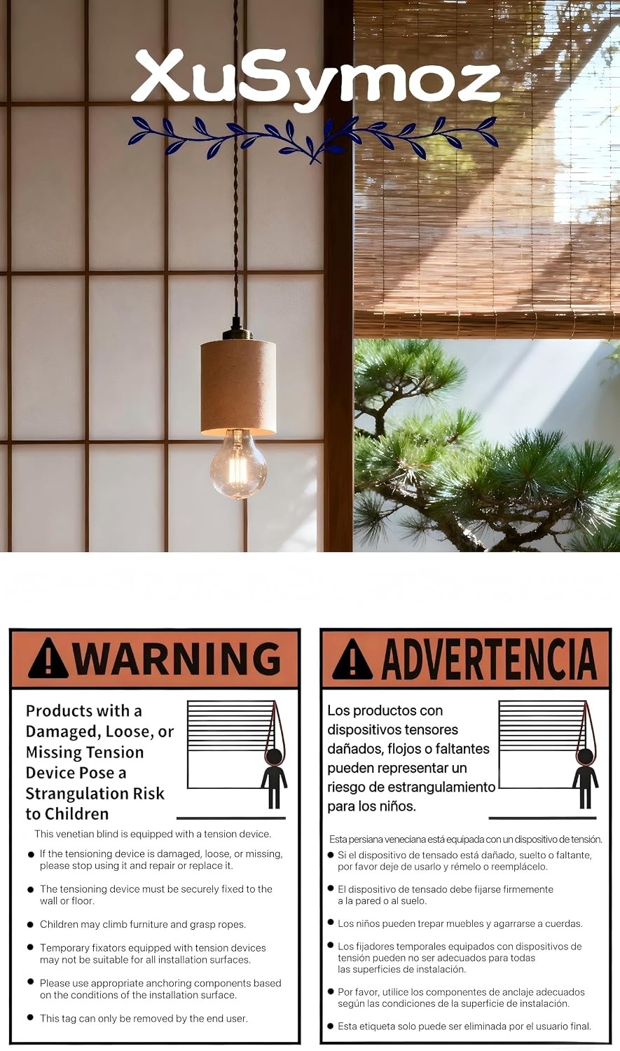 Bamboo Roll Up Shades 60″ W x 72″ L, Artisan-Crafted Light Filtering Blinds,