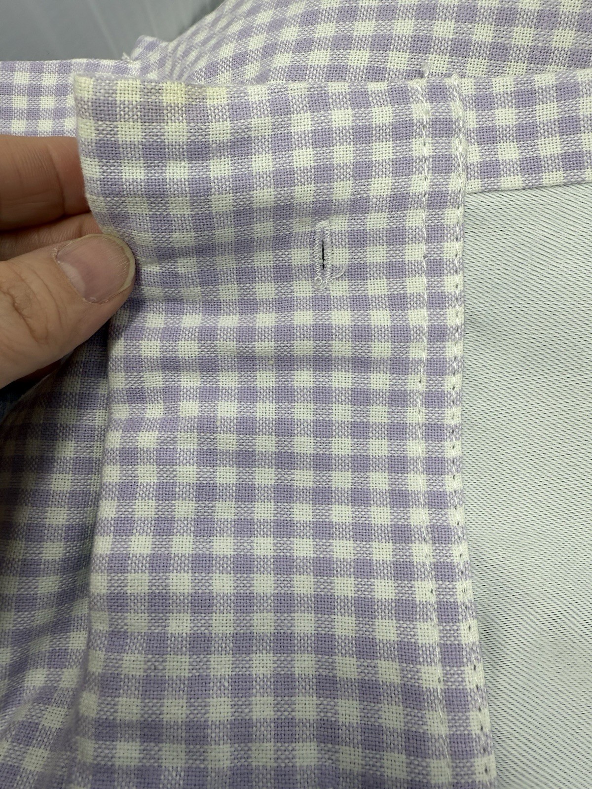 Pottery Barn Kids Gingham Lavender Purple Plaid Window Curtains 2 Panels 44×96