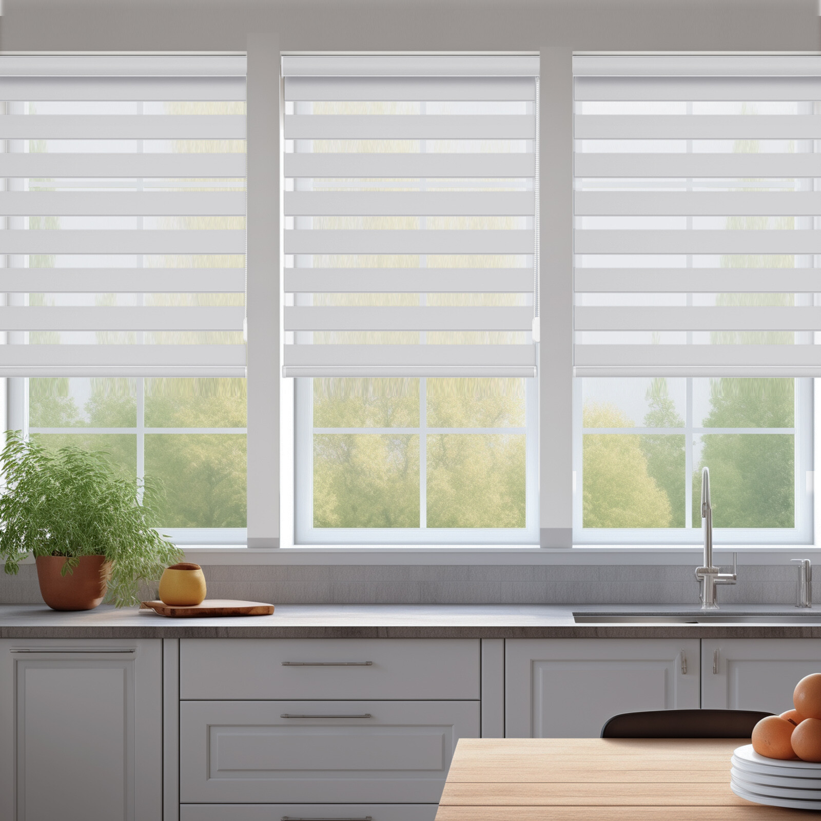 CUSTOM SIZE Horizontal Window Shade Zebra Blind Day and Night Dual Roller Blinds