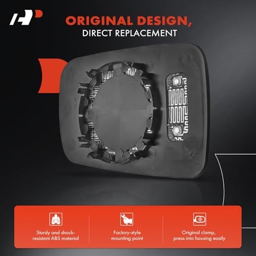 2-PC Driver and Passenger Side Heated Mirror Glass with Backing Plate