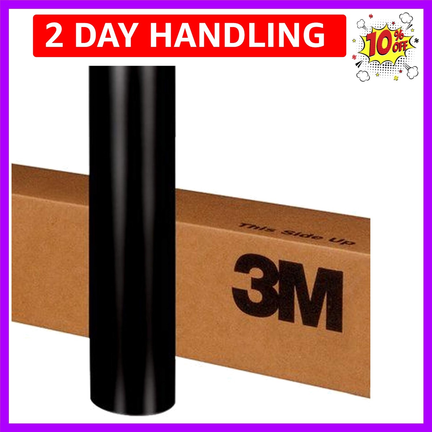 3M 2080 S12 SATIN BLACK 5ft x 6ft (30 sq/ft) Car x Sq/ft), Black