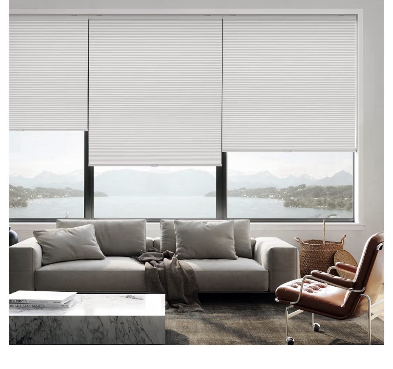 Cordless Cellular Blackout Window Blinds Shades, Non-woven Fabric, Multi-Color