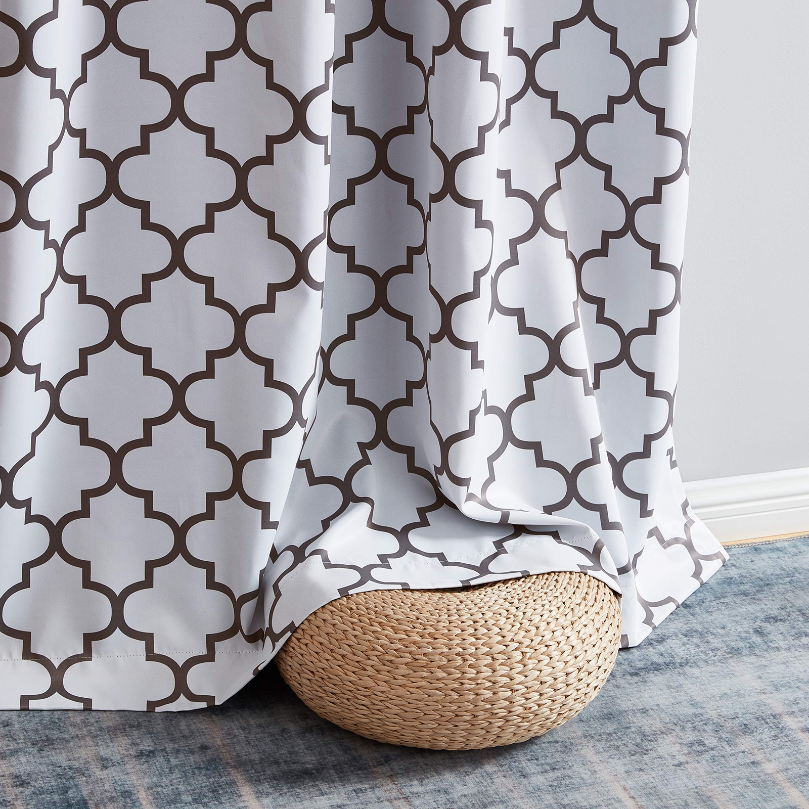 HLC.ME Lattice Print Moroccan Thermal Blackout Curtains 84 Inch – Privacy Sha…