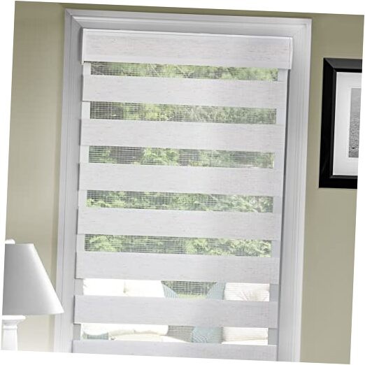 Cordless Celestial Sheer Double-Layered Window Roller Shade – 33 Inch Width x