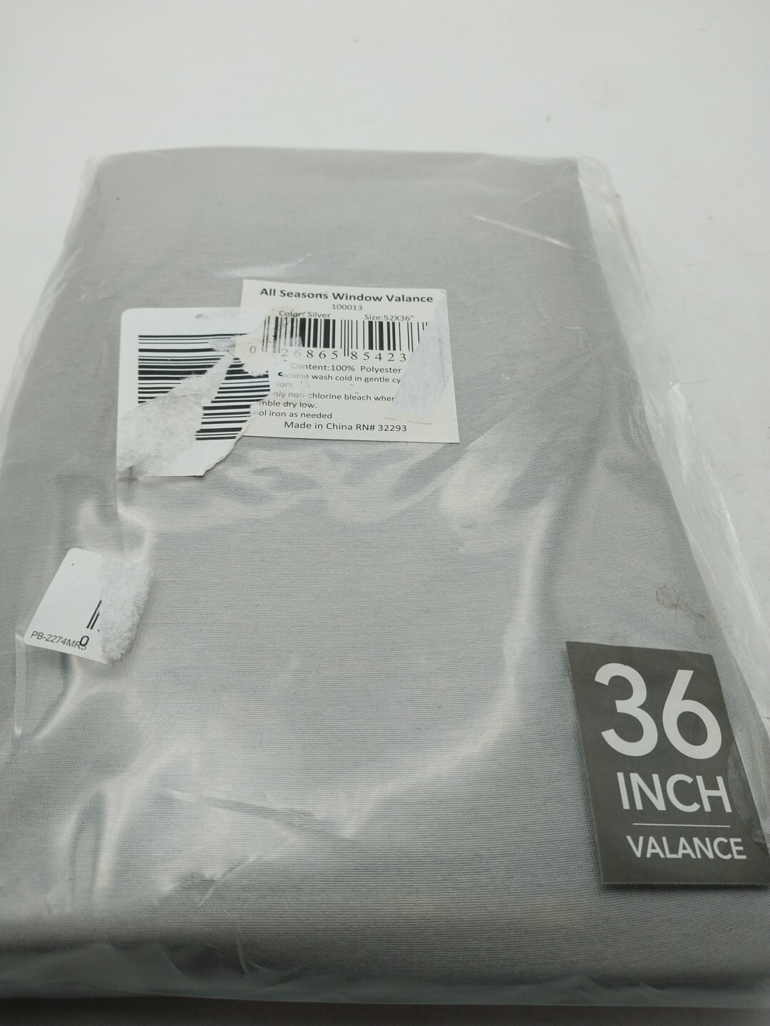 Elrene All Seasons Window Valance Curtain Silver 52in W x 36in L