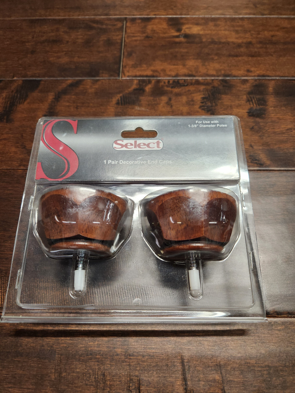 1 Pair of Select Asbury End Caps for 1-3/8″ Dia Pole. 13-148-47 in Black Walnut