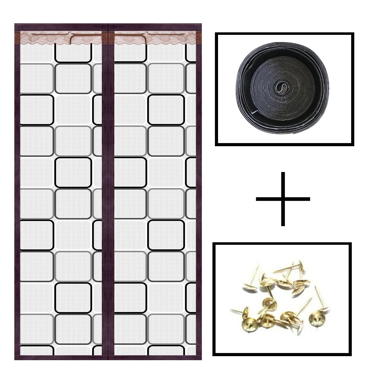 Magnetic Thermal Insulation Door Curtain Warm for Winter Door Wind & Cold