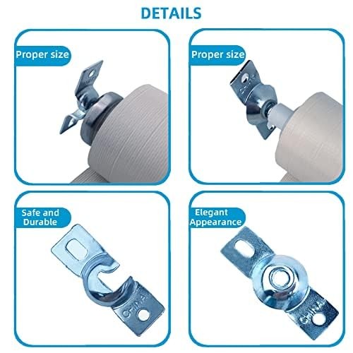 6 PCS Roller Window Shade Inside Mount Brackets Zinc Curtain Rod Holder Screws