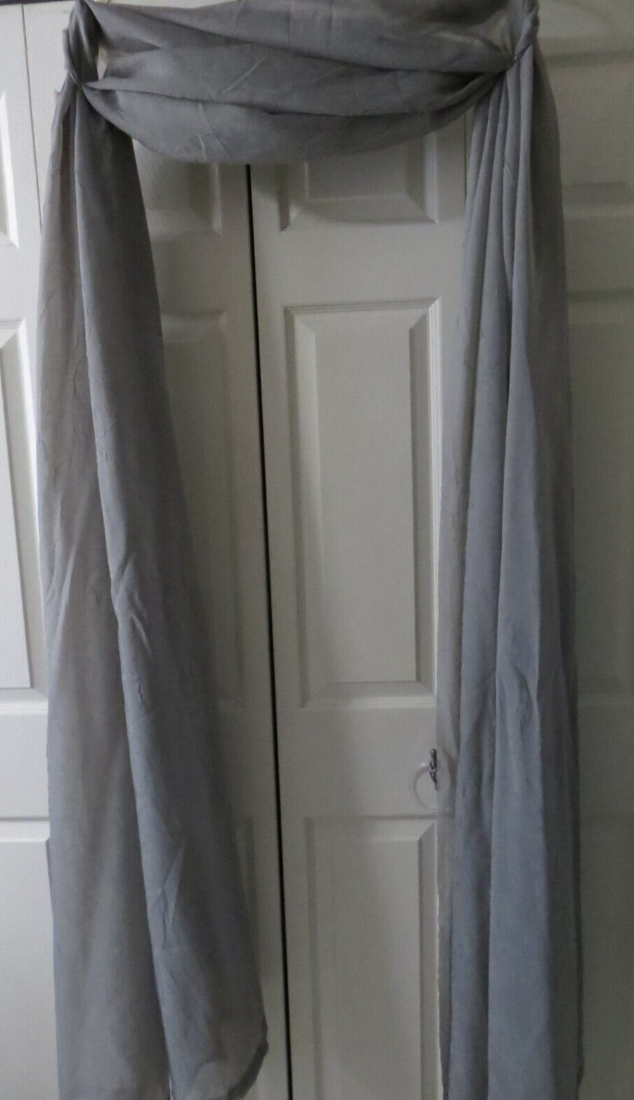 J C Penney Home Gray Sheer Crushed Voile Long Window Scarf 52″ X 216″
