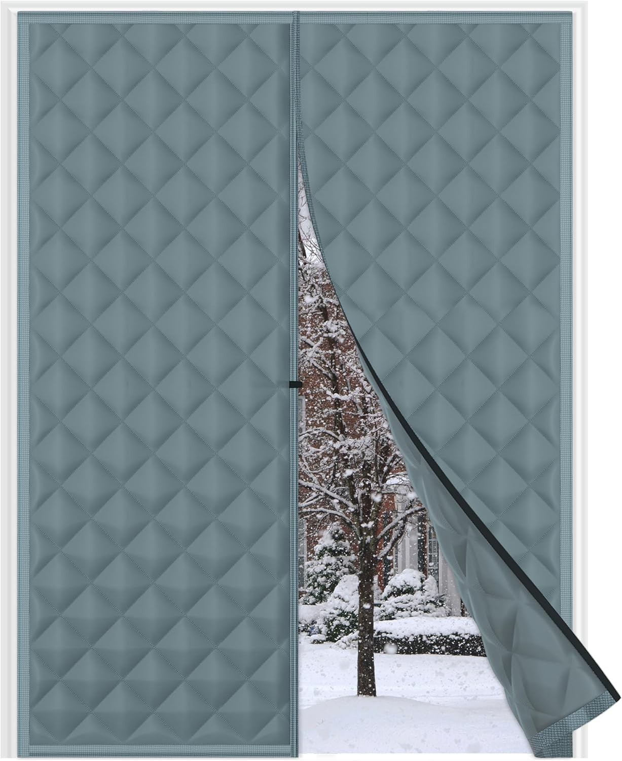 Thermal Insulated Door Curtain,Waterproof Oxford Cloth Door Cover,Fits 72″x80″