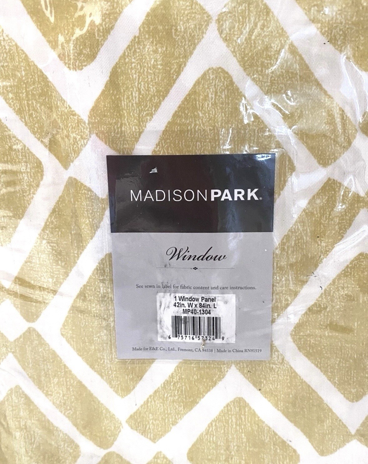 Madison Park Window Curtain Panel 42″x84″ Rod Pocket Back Tab Fits Up To 1.25Rod