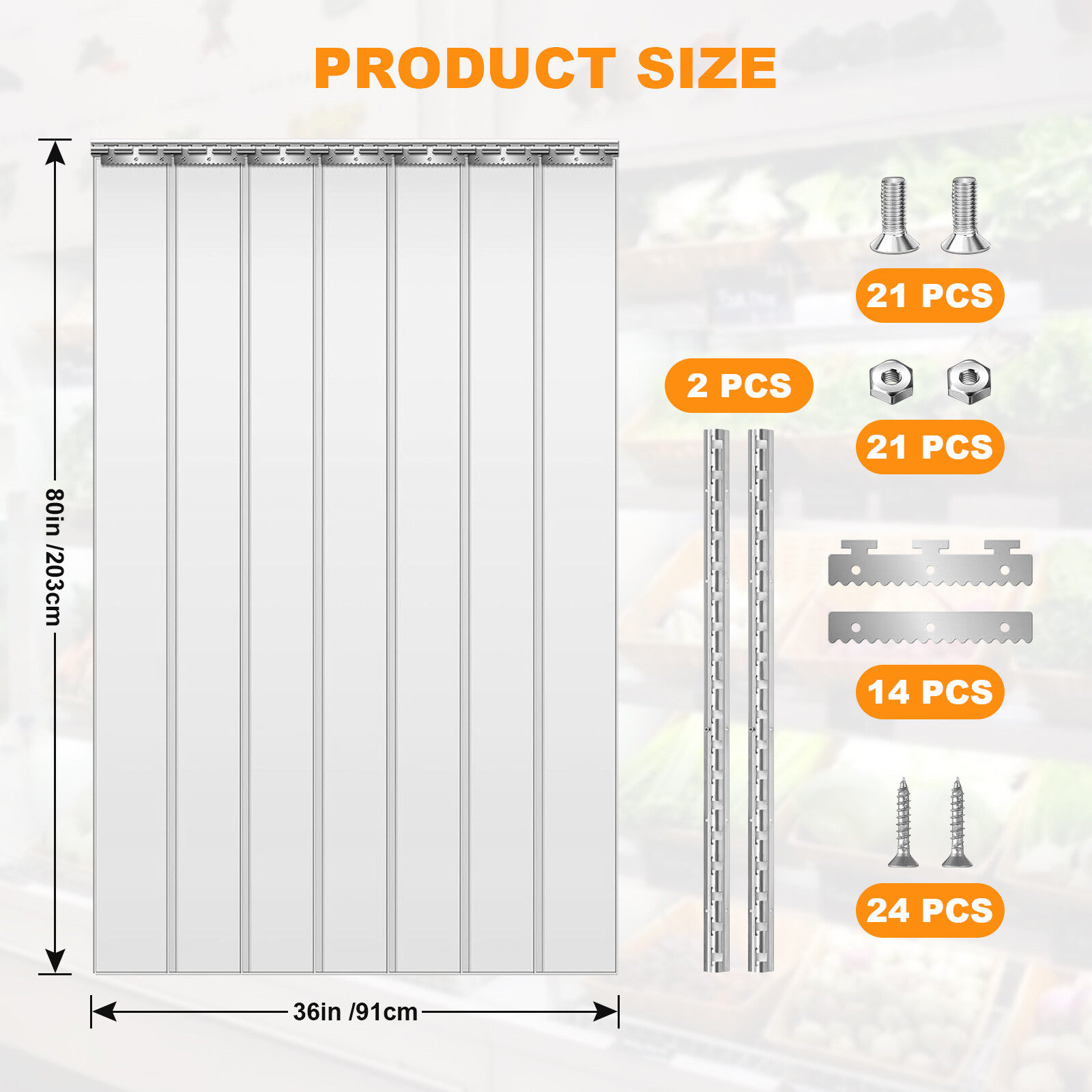 Clear Strip Curtain PVC Door Curtain Plastic Door Curtain for Cooler Freezer