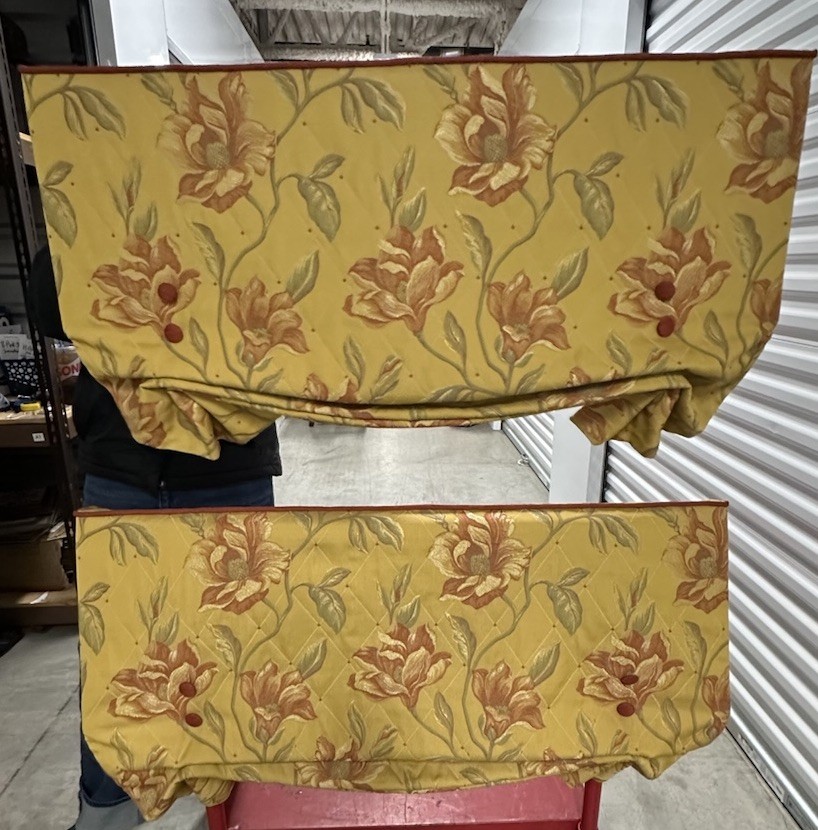 2 Custom Window Treatment Valance Cornices Gold Green Rust