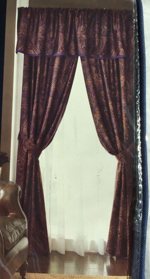CHAPS Home PRESTON PAISLEY Window VALANCE Size: 80″ x 17″ New SHIP FREE Purple