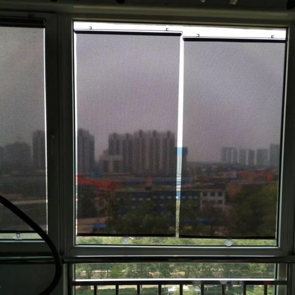 40 * 125cm No Drilling Retractable Roller Window Shades Suction Cups, Temporary