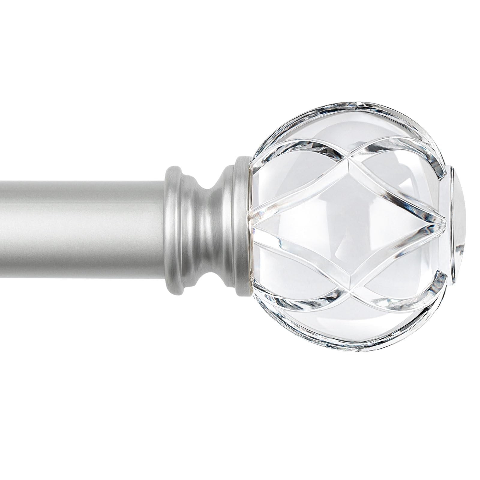 Crystal Netted Texture Replacement Finials for 1 or 7/8 Inch Curtain Rods, Sl…
