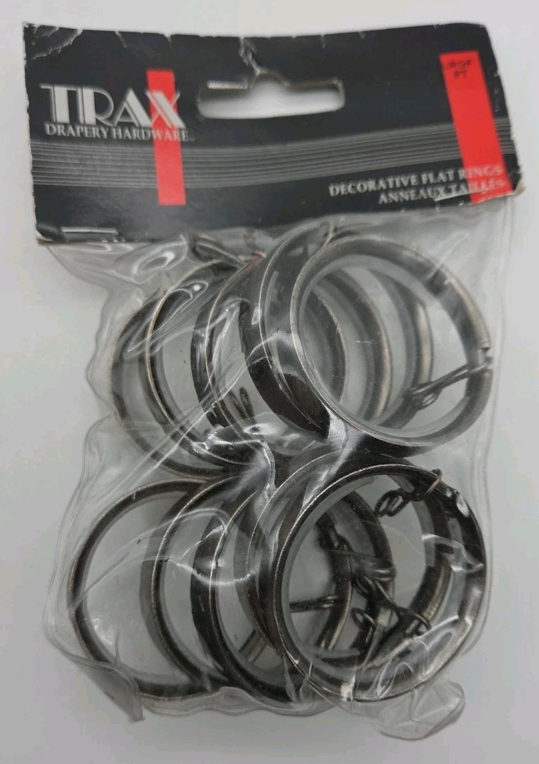 TRAX Drapery Decorative Rings Pewter URGF PT Inside 1.5″ Outside 1.97″ 10 Pack