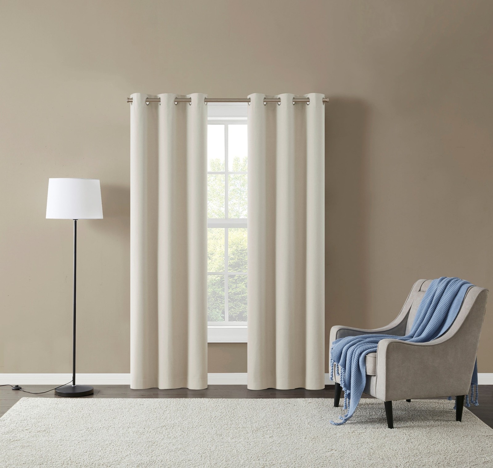 Corte Solid Blackout Curtains Set of 2 84 Inch Long Blackout Curtains