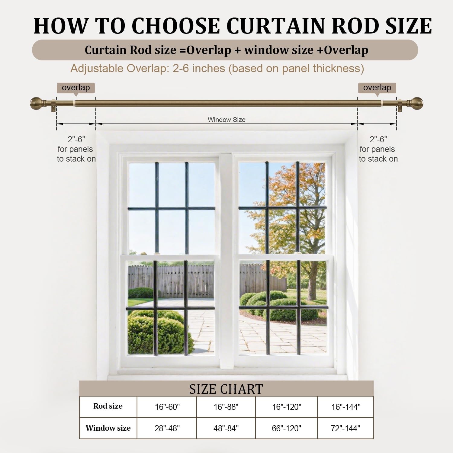 Antique Bronze Adjustable Curtain Rod 28-48 Inch – Heavy Duty with Finials