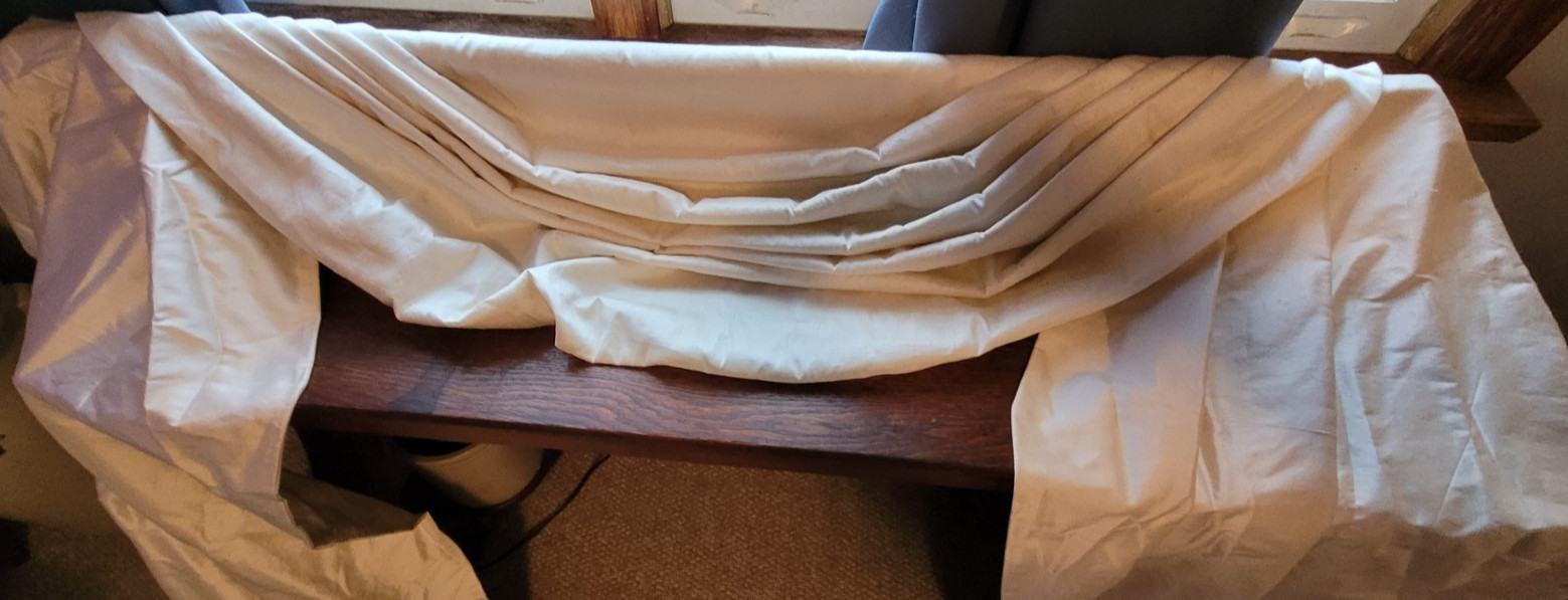 Window Valance Peruvian Silk Ivory Fixed Board Pleated Fancy Dining Living Room