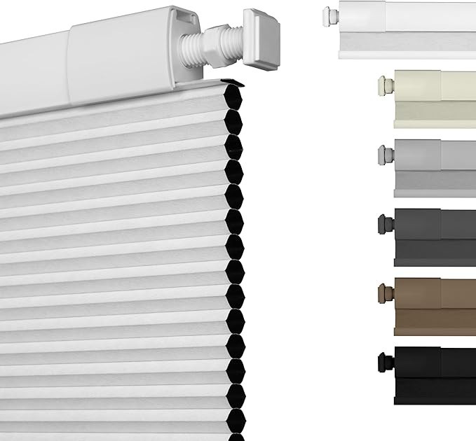 No Drill Blackout Cellular Shades Cordless Honeycomb Blinds 21.5″ W x 48″ H New