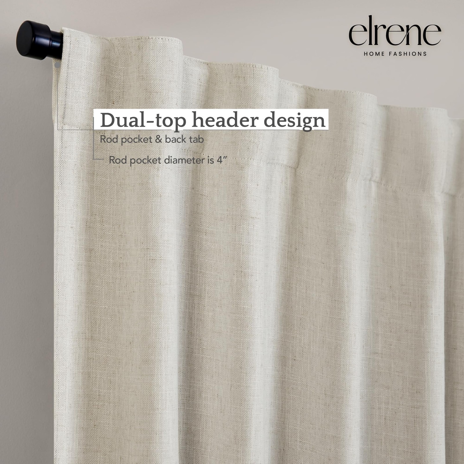 Threadmade Harrow Solid Texture Blackout Window Curtain Panel, Natural – 52″ …