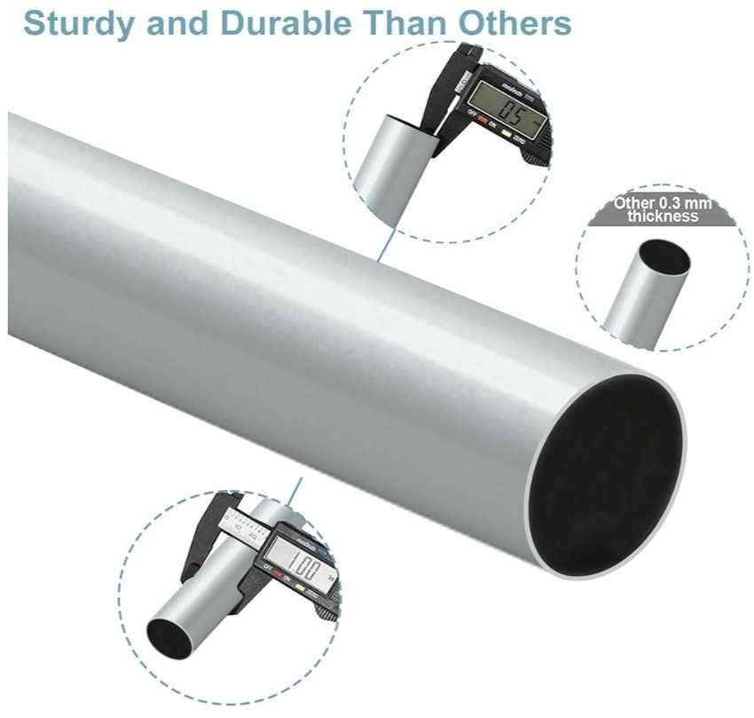 Byondeth Curtain Rod for Windows 16 to 28 Inches Adjustable Length 1″ Silver