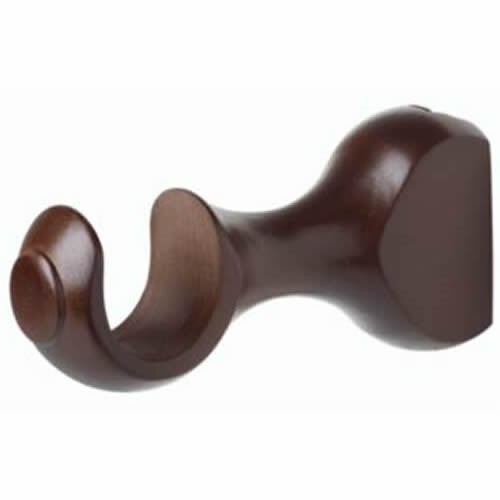 Kirsch Wood Trend Classic 4 1/2″ Return Center Bracket :1-3/8″ pole, Mahogany