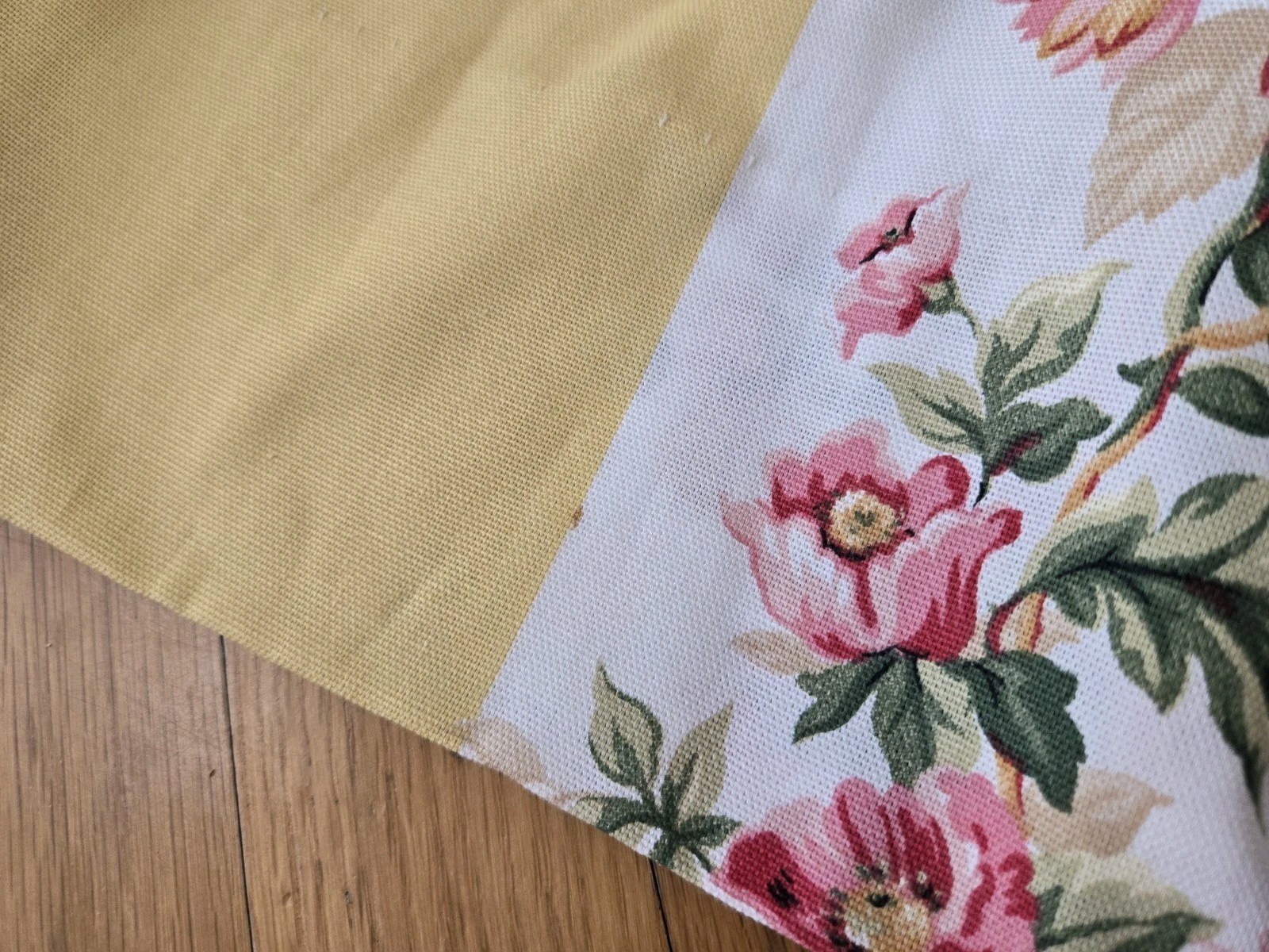 2 Custom Ralph Lauren Water Front Yellow Floral Pinch Pleat Drapes W41xL93
