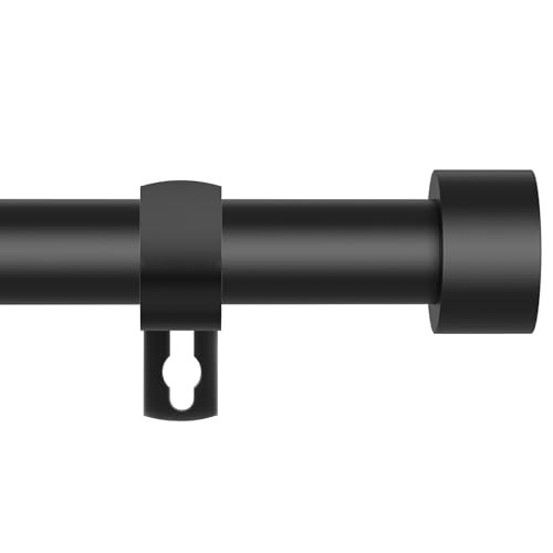 Curtain Rods for Windows 28 to 48 Inch,5/8 Inch Diameter 28-48″(1 Pack) Black