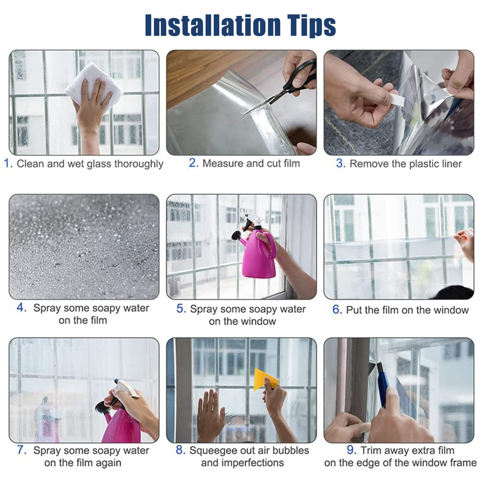 One Way Mirror Tint Window Film Privacy Protect UV Reflective Sun Block for Home