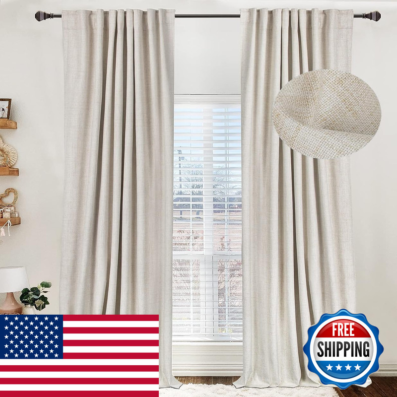 100% Blackout Shield 100 Blackout Shield Linen Blackout Curtains For Bedroom 84