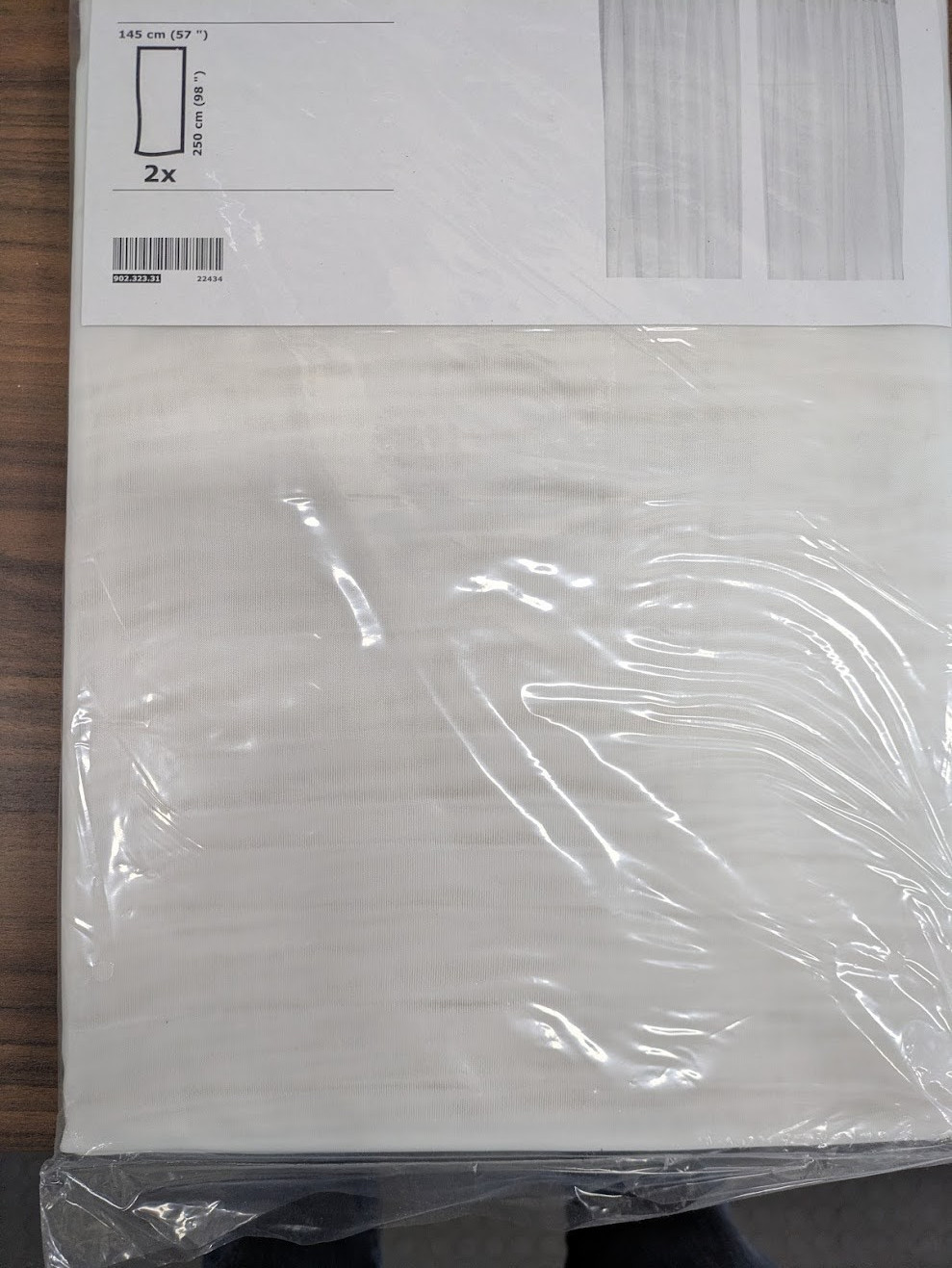 Ikea Teresia Curtains White 2 Panels New 57″ x 98″ Sheer Polyester 902.323.31