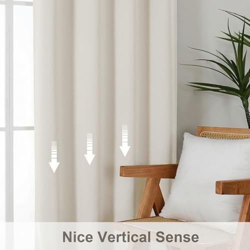 Short Curtains 30 Inch Length, Light Filtering 30″W x 30″L (Pack of 2) Natural
